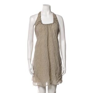 Theory Tan Striped Mini Dress